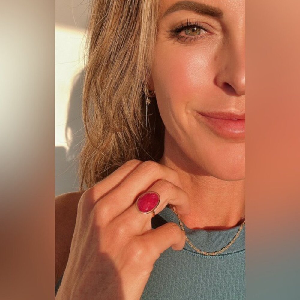 Gorgeous Statement Ring Ruby Gemstone Cocktail Ri… - image 8